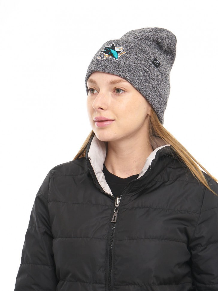 Шапка ATRIBUTIKA & CLUB San Jose Sharks, серый меланж 59341 в Екатеринбурге  в Екатеринбурге 