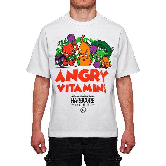 Футболка Hardcore Training Angry Vitamins White Oversized Fit hctshirt0412 в Екатеринбурге  в Екатеринбурге 
