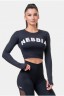 Лонгслив Nebbia 585 black Long Sleeve Thumbhole Sporty Crop Top Black