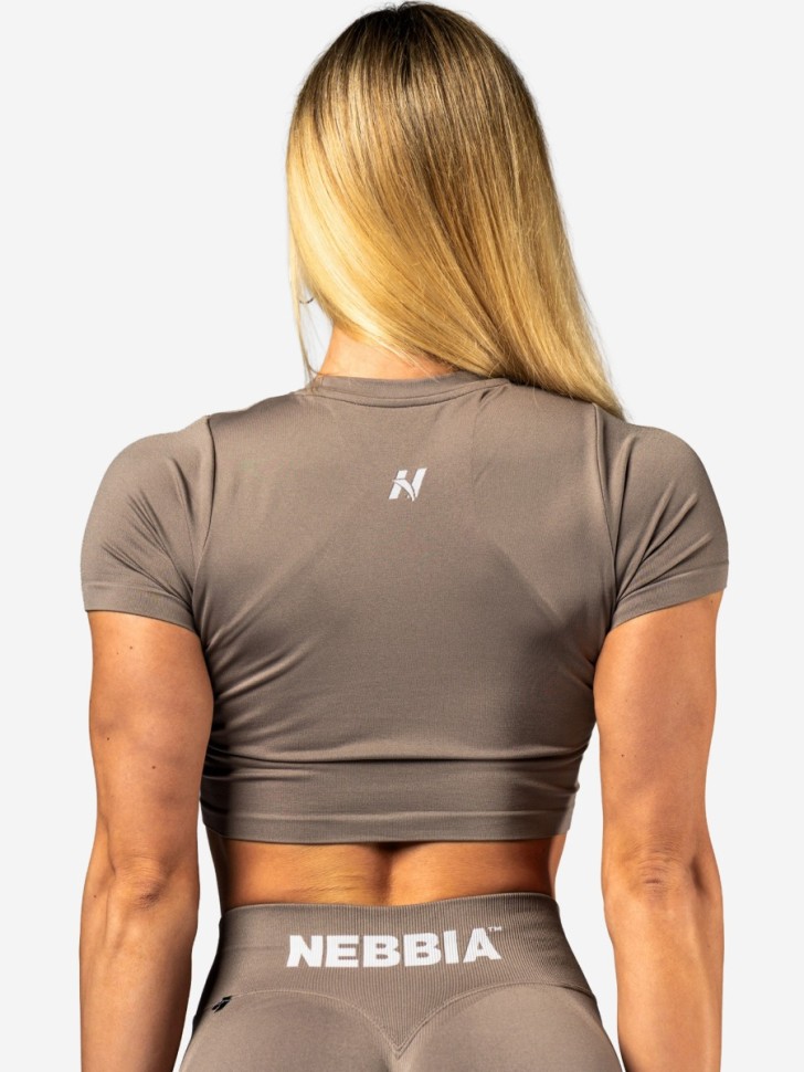 Лонгслив Nebbia Seamless Short-Sleeve Top POWER 891 light brown ash