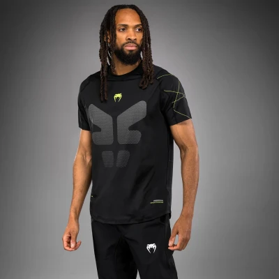 Футболка Venum Training Camp 4.0 Dry Tech T-shirt - Black/Neon Green Ven05487-103