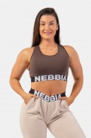 Топ NEBBIA Medium Impact Cross Back Sports Bra 410 Brown в Екатеринбурге  в Екатеринбурге 