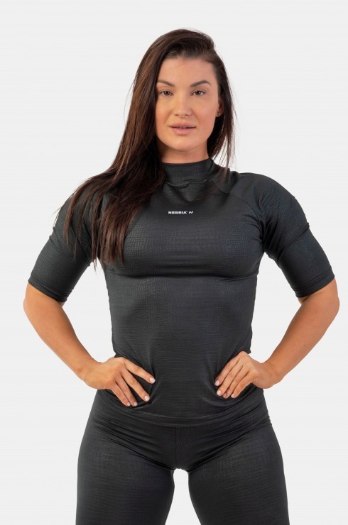 Футболка Nebbia Python SnakeSkin Mid Sleeve T-shirt 416 black в Екатеринбурге  в Екатеринбурге 