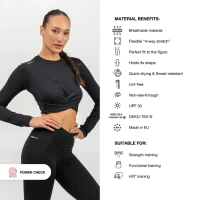 Лонгслив Nebbia Cropped Long Sleeve Top ELEVATED 468 Black в Екатеринбурге в Екатеринбурге