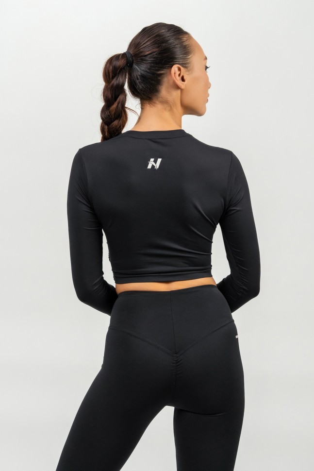 Лонгслив Nebbia Cropped Long Sleeve Top ELEVATED 468 Black в Екатеринбурге в Екатеринбурге