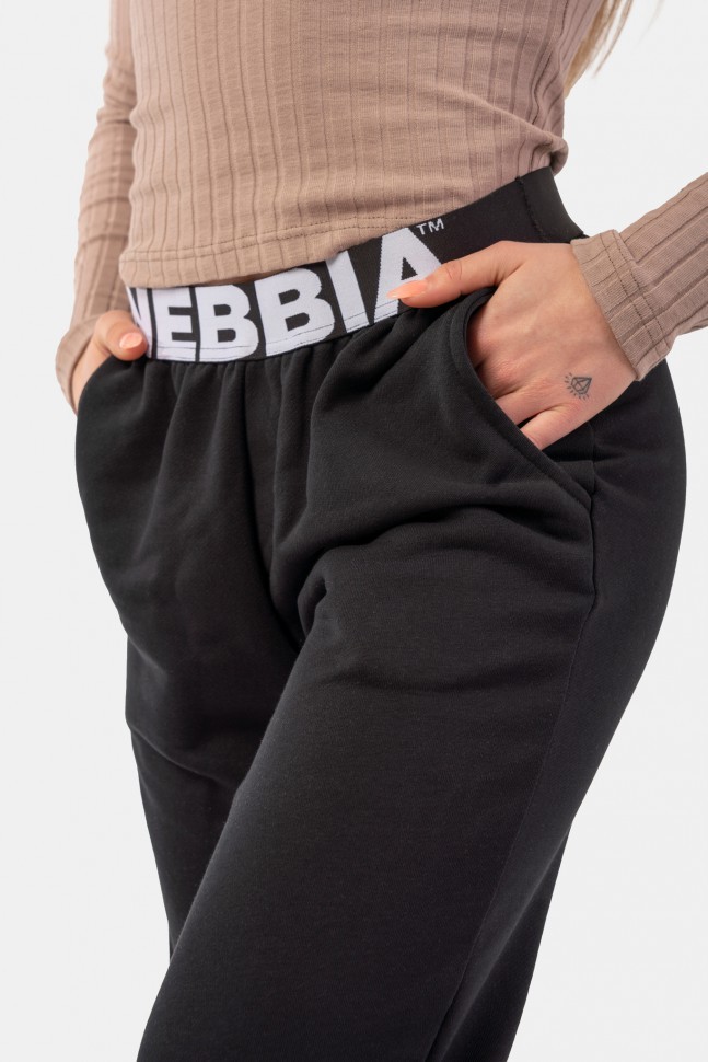 Брюки Nebbia Iconic Mid-Waist Sweatpants with elastic “N” waistband 408 Black в Екатеринбурге  в Екатеринбурге 