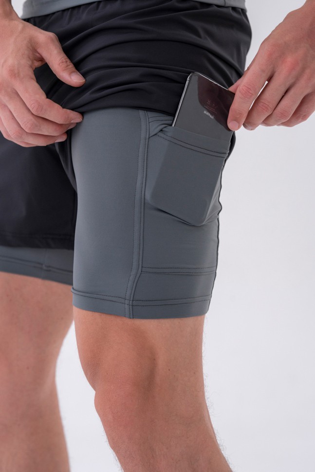 Шорты Nebbia Double-Layer Shorts with Smart Pockets 318 Grey в Екатеринбурге  в Екатеринбурге 