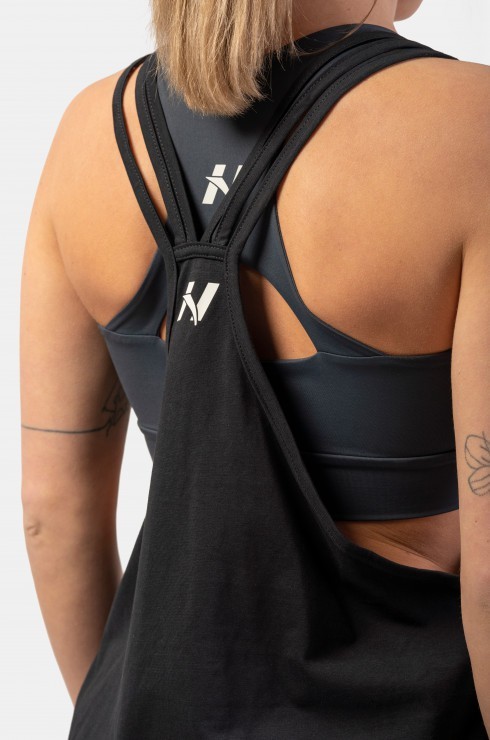 Майка Nebbia 419 Sleeveless Loose Cross Back Tank Top “Feeling Good” Black