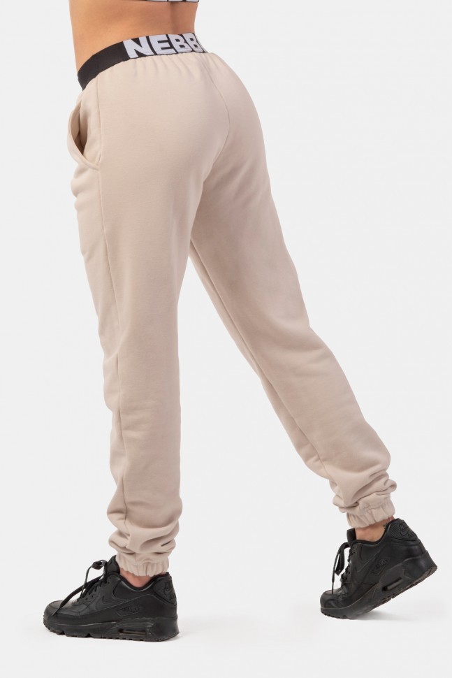 Брюки Nebbia Iconic Mid-Waist Sweatpants with elastic “N” waistband 408  Cream в Екатеринбурге  в Екатеринбурге 