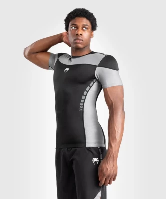 Футболка Venum Tempest Men&#039;s Short Sleeve Rashguard - Black/Grey VEN05203-109