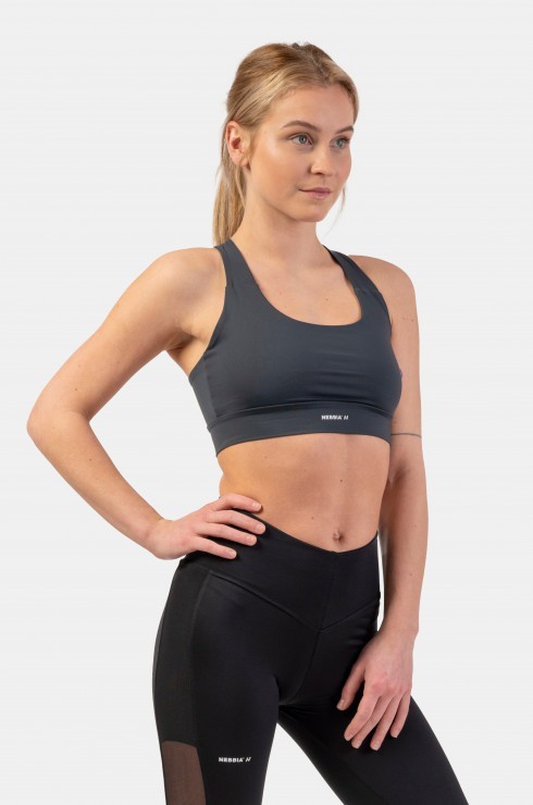 Топ NEBBIA Active Sports Bra with medium impact 413 Dark grey в Екатеринбурге  в Екатеринбурге 