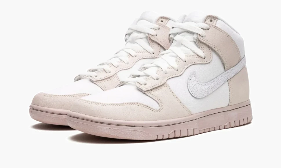 Кроссовки Nike Dunk High Retro PRM Cracked Leather Swoosh DV0822-100 в Екатеринбурге  в Екатеринбурге 