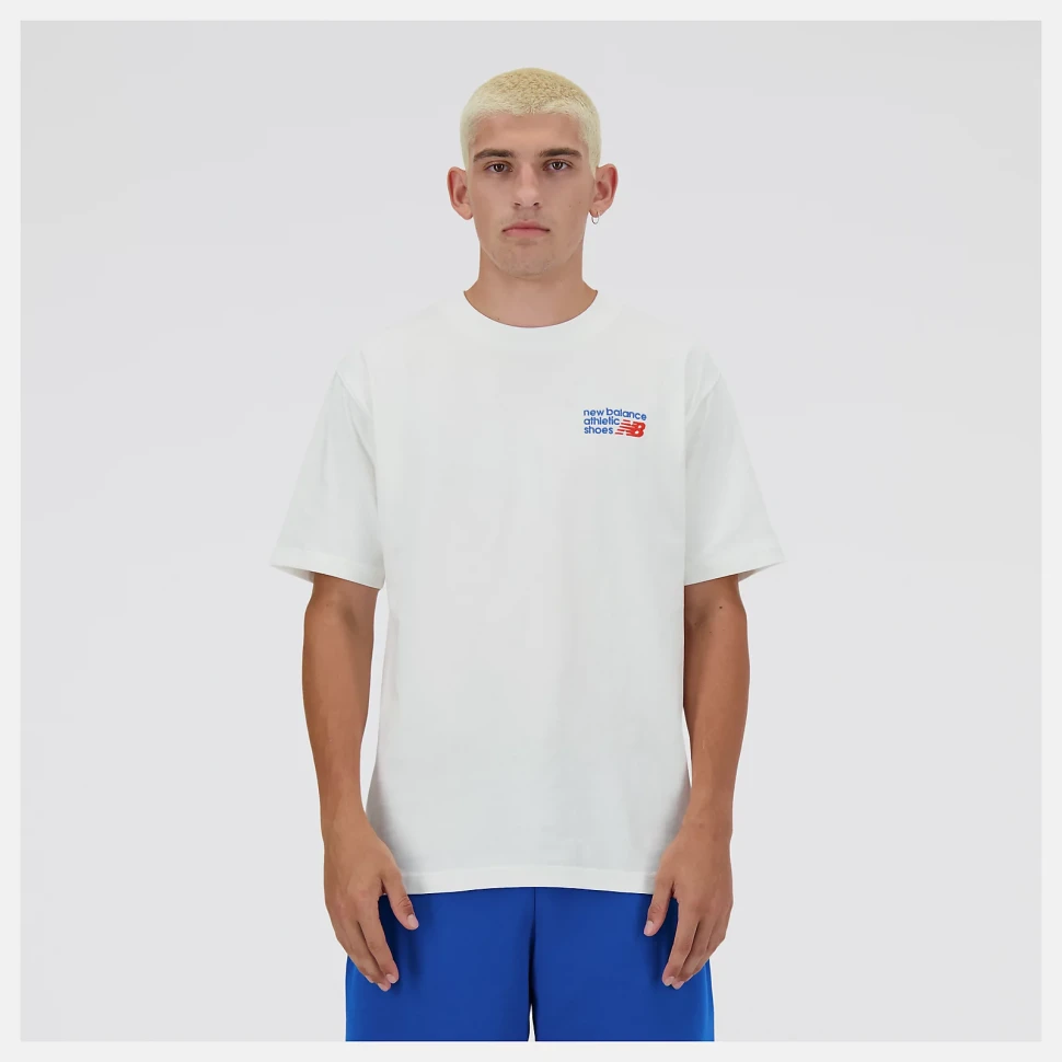 Футболка New Balance Athletics Premium Logo Relaxed Tee SEA SALT MT41908SST в Екатеринбурге в Екатеринбурге