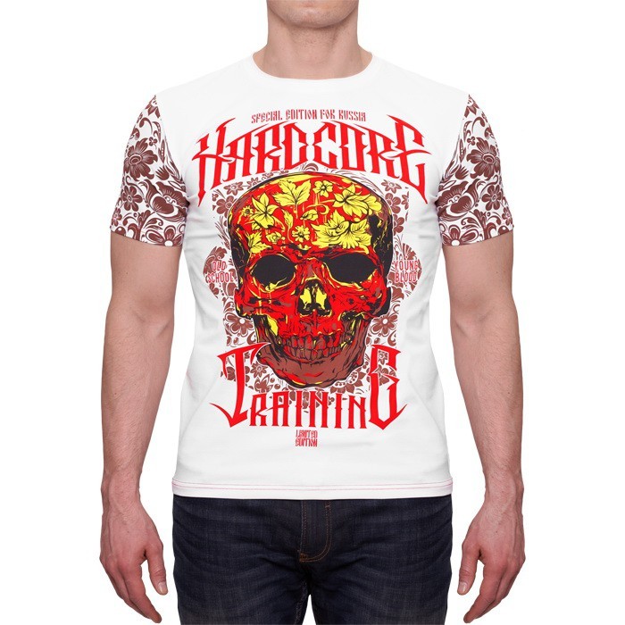 Футболка Hardcore Training Skull Folk White hctshirt0386 в Екатеринбурге  в Екатеринбурге 