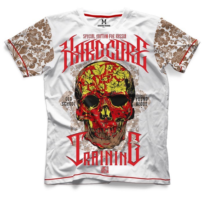 Футболка Hardcore Training Skull Folk White hctshirt0386 в Екатеринбурге  в Екатеринбурге 