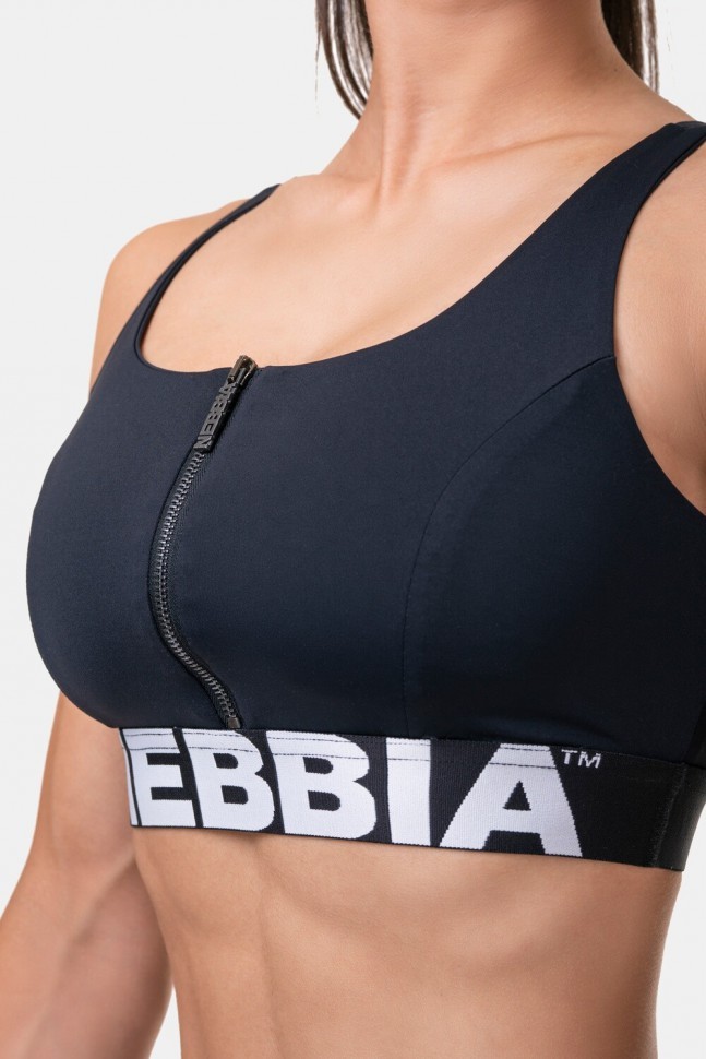 Топ NEBBIA Smart Zip Front Sports Bra 578 BLACK в Екатеринбурге  в Екатеринбурге 