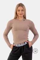 Лонгслив Nebbia Organic Cotton Ribbed Long Sleeve Top 415 brown в Екатеринбурге  в Екатеринбурге 