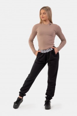 Лонгслив Nebbia Organic Cotton Ribbed Long Sleeve Top 415 brown