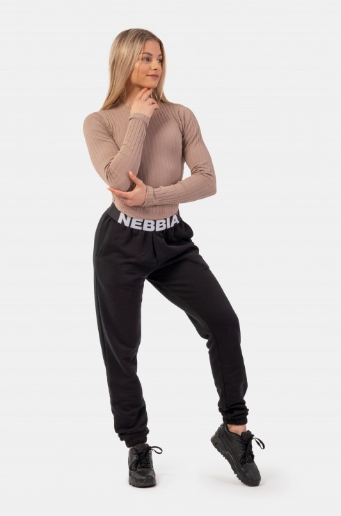 Лонгслив Nebbia Organic Cotton Ribbed Long Sleeve Top 415 brown в Екатеринбурге  в Екатеринбурге 