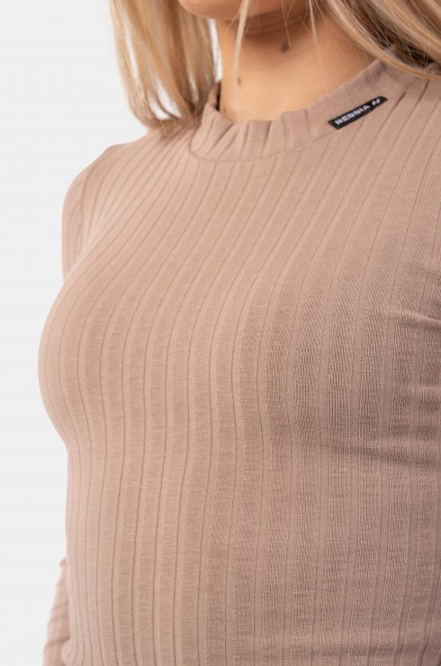 Лонгслив Nebbia Organic Cotton Ribbed Long Sleeve Top 415 brown в Екатеринбурге  в Екатеринбурге 