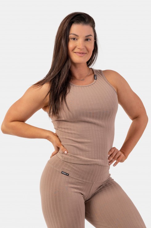 Майка Nebbia Organic Cotton Ribbed Tank Top 414 brown в Екатеринбурге  в Екатеринбурге 