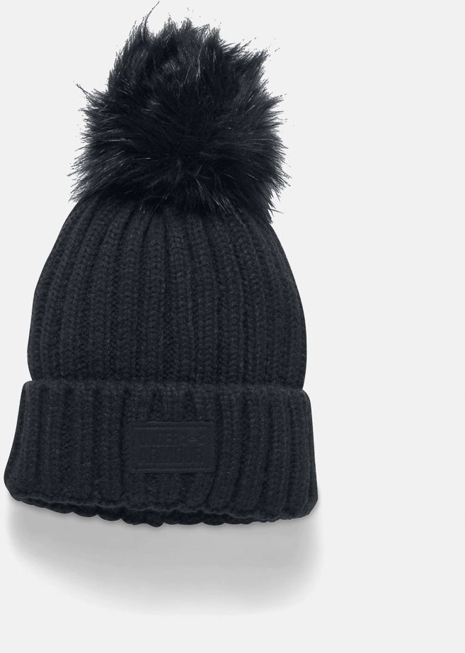 Шапка Under Armour Snowcrest Pom Beanie Black / Black / Black 1299905-001